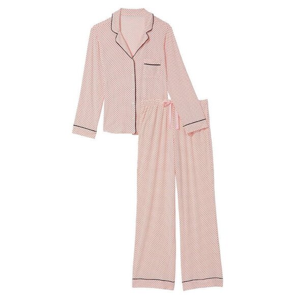 VS XXL Reg 30" Inseam Modal PJ Set Light Pink Tiny Dot Polka Dots So Comfy! NWT - Picture 9 of 14